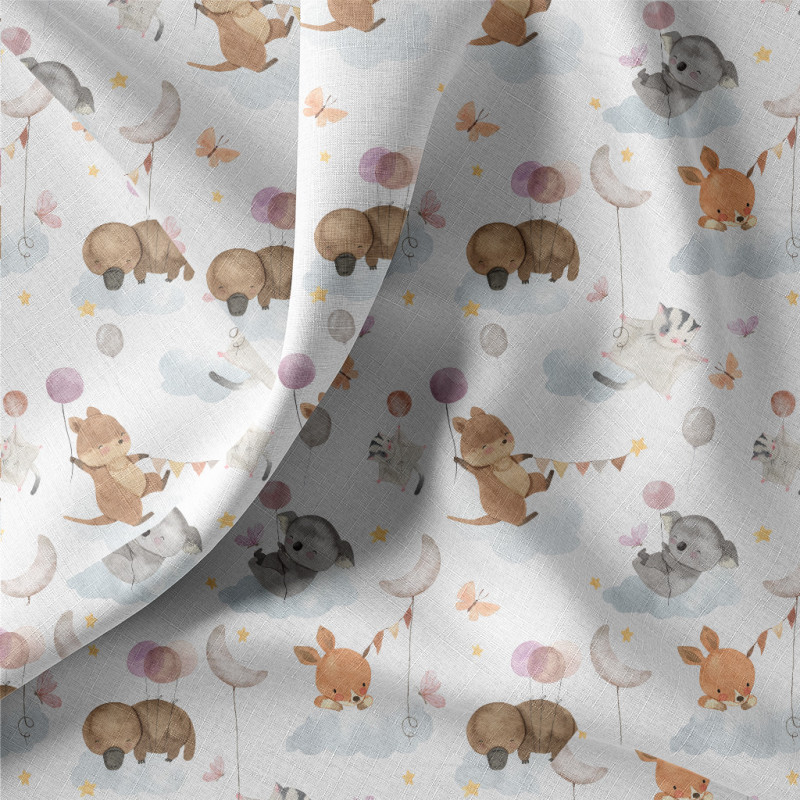 Printed Cotton MOUNA White / Orange